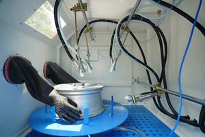 Alloy Wheel Sandblasting Machine, Automatic Sand Blasting Cabinet