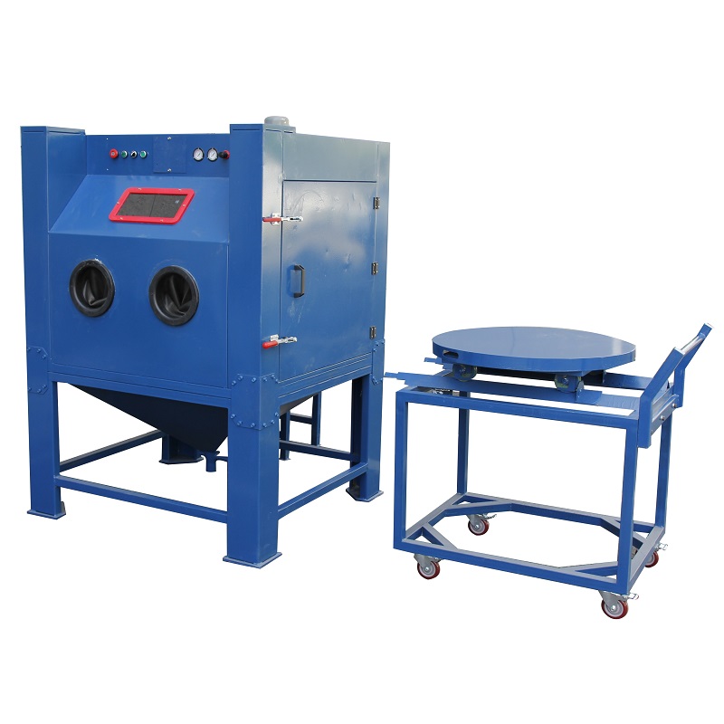 Turntable Sand Blast Cabinet，Heavy-duty Blast Cabinet for Moulds Cleaning, 